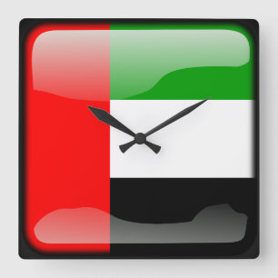 Flag of the United Arab Emirates Quadratische Wanduhr