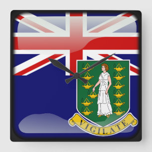 Flag of the Virgin Islands Quadratische Wanduhr