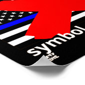 "FLAG OF TYRANNY" Blaue Linie Flagge Polizeiflagge Poster (Ecke)