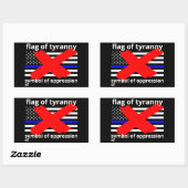 "FLAG OF TYRANNY" Blaue Linie Flagge Polizeiflagge Rechteckiger Aufkleber (Blatt)