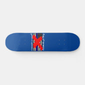 "FLAG OF TYRANNY" Blaue Linie Flagge Polizeiflagge Skateboard (Horizontal)