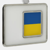 Flag of Ukraine Button Rahmen-Ornament Silber (Rechts)