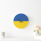Flag of Ukraine Button Runde Wanduhr (Zuhause)