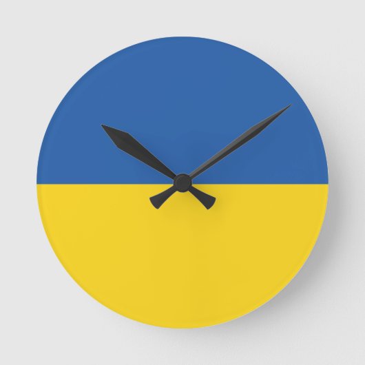 Flag of Ukraine Button Runde Wanduhr (Vorderseite)