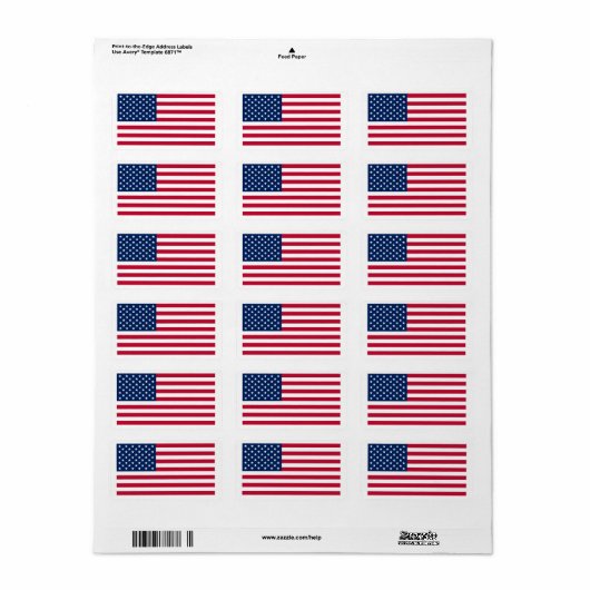 Flag of United States custom-cut  Adressaufkleber (Vorne)