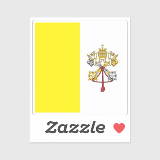 Flag of Vatican city custom-cut Aufkleber (Blatt)