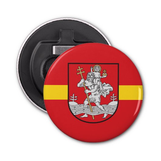 Flag of Vilnius, Lithuania Bottle Opener Flaschenöffner (Vorderseite)