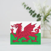 Flag of Wales Postkarte (Stehend Vorderseite)