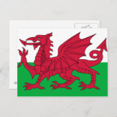 Flag of Wales Postkarte (Vorne/Hinten)