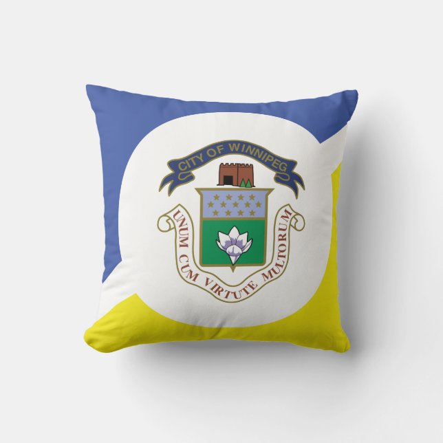 Flag of Winnipeg, Manitoba Throw Pillow Kissen (Vorderseite)