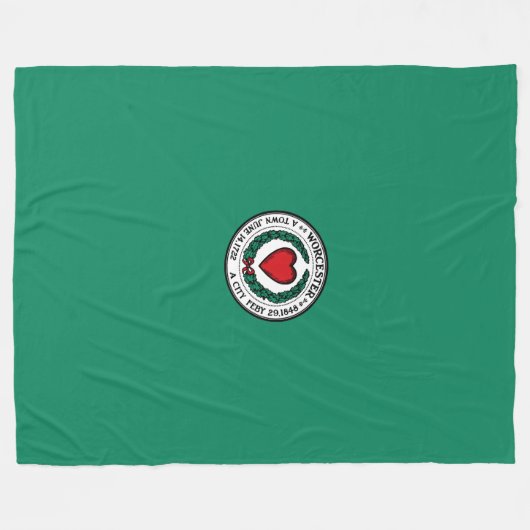 Flag of Worcester, Massachusetts Fleece Blanket (Vorderseite (Horizontal))