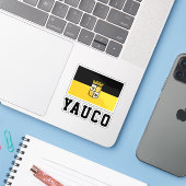 Flag of Yauco, Puerto Rico Aufkleber (Laptop mit iPhone)