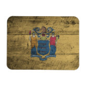 Flag Old Wood New Jersey Magnet (Horizontal)