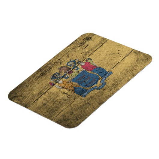 Flag Old Wood New Jersey Magnet (Linke Seite)