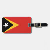 Flag Ost-Timor-Gepäckmarke mit Ledergurt Gepäckanhänger (Vorderseite horizontal)
