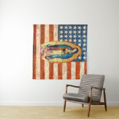 Flag "Our Lady of Guadalupe & USA United Staaten" Wandteppich (Beispiel (Horizontal))