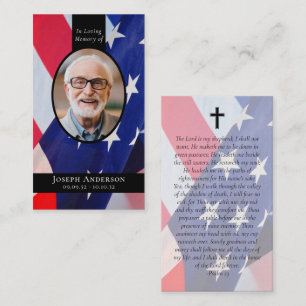 Flag Oval Foto Militärische Bestattungskarte Telefonnummerkarte