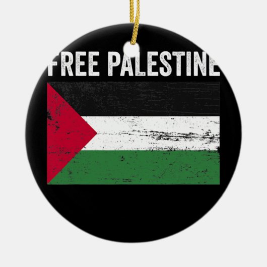 Flag Palästina-freie Palästinafahne Arabisch Vinta Keramik Ornament (Vorne)