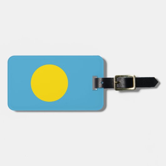 Flag Palau Gepäckstück mit Lederband Gepäckanhänger (Vorderseite horizontal)