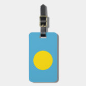 Flag Palau Gepäckstück mit Lederband Gepäckanhänger (Vorderseite vertikal)