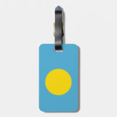 Flag Palau Gepäckstück mit Lederband Gepäckanhänger (Rückseite vertikal)