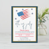 Flag Patriot Party Einladung (Stehend Vorderseite)