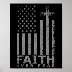 Flag Patriotic American Gift Faith over Feest P Poster