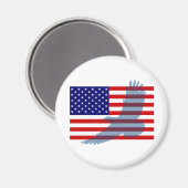 Flag & Patriotic Eagle Magnet (Vorderseite/Rückseite)