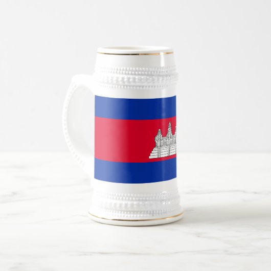 Flag Patriotic Kambodscha Bierglas (Vorderseite Links)