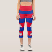 Flag Patriotic Kambodscha Capri Leggings (Vorderseite)