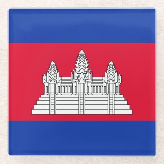 Flag Patriotic Kambodscha Glasuntersetzer (Vorderseite)