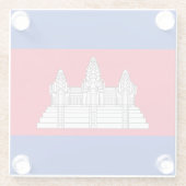 Flag Patriotic Kambodscha Glasuntersetzer (Rückseite)