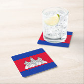 Flag Patriotic Kambodscha Rechteckiger Pappuntersetzer (Vor Ort)