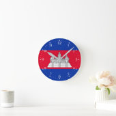 Flag Patriotic Kambodscha Runde Wanduhr (Zuhause)