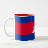 Flag Patriotic Kambodscha Zweifarbige Tasse (Links)