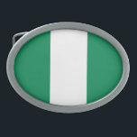 Flag Patriotic Nigeria Ovale Gürtelschnalle<br><div class="desc">Patriotische Flagge Nigerias.</div>