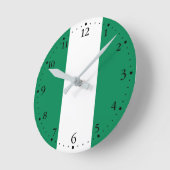 Flag Patriotic Nigeria Runde Wanduhr (Winkel)