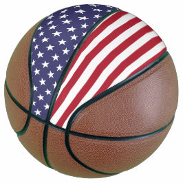 Flag Patriotic Red White Blue US Flagge Basketball