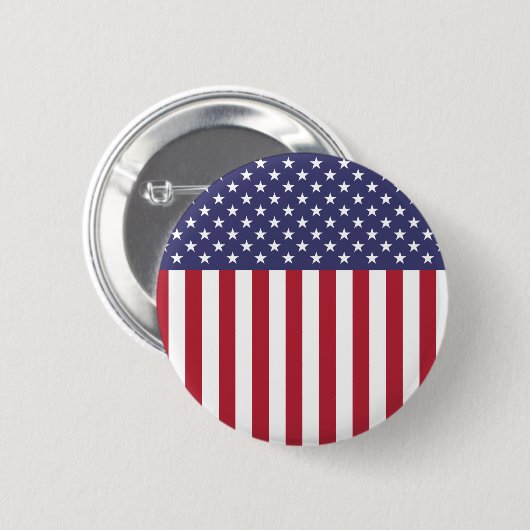 Flag Patriotic Red White Blue US Flagge Button (Vorne & Hinten)