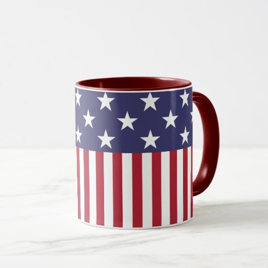 Flag Patriotic Red White Blue US Flagge Tasse (VorderseiteRechts)