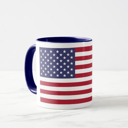 Flag Patriotic Red White Blue US Flagge Tasse (Vorderseite Links)