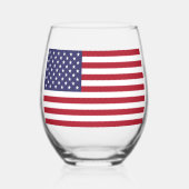 Flag Patriotic Red White Blue US Flagge Weinglas Ohne Stiel (Vorderseite)