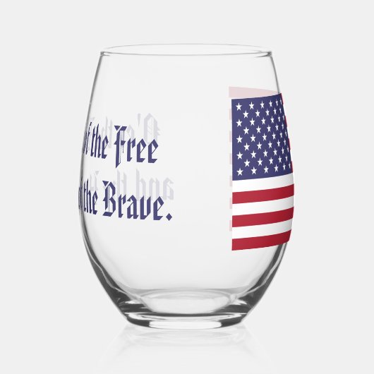 Flag Patriotic Red White Blue US Flagge Weinglas Ohne Stiel (Rechts)