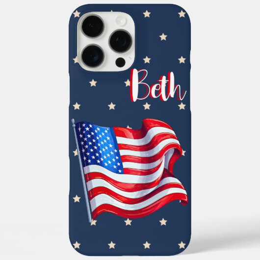 Flag Patriotic Stars Personalisiert Case-Mate iPhone Hülle (Rückseite)