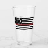 Flag "personalisierter Feuerwehrmann mit dünner ro Glas (Rückseite)