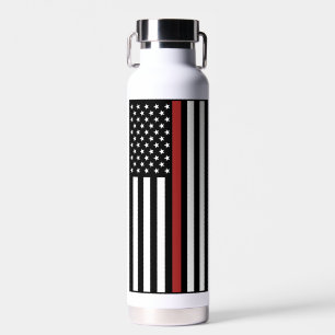 Flag "personalisierter Feuerwehrmann mit dünner ro Trinkflasche