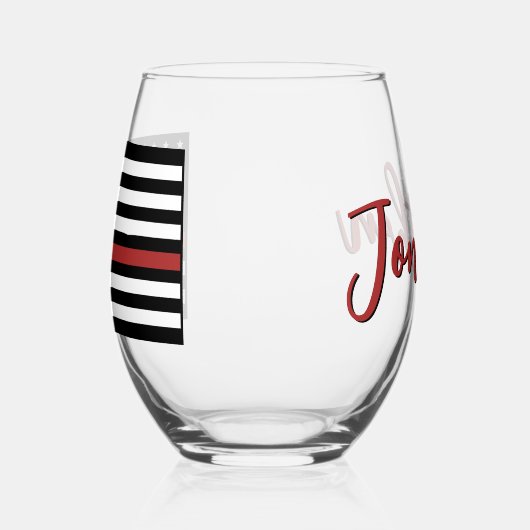 Flag "personalisierter Feuerwehrmann mit dünner ro Weinglas Ohne Stiel (Links)