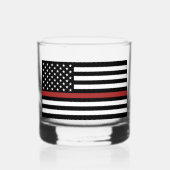 Flag "personalisierter Feuerwehrmann mit dünner ro Whiskyglas (Vorderseite)