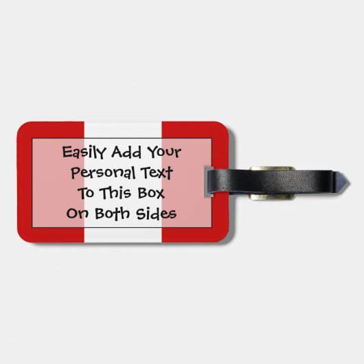 Flag Peru Easy ID Personal Gepäckanhänger (Rückseite horizontal)