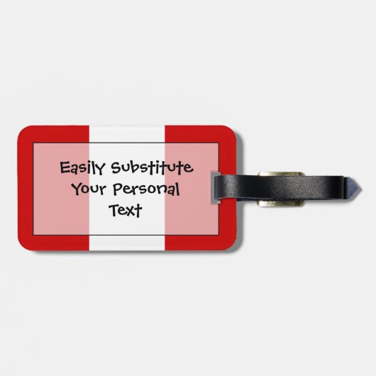 Flag Peru Easy ID Personal Gepäckanhänger (Rückseite horizontal)